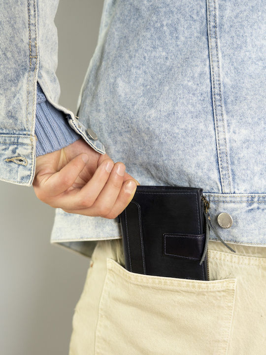 Δερμάτινο Ανδρικό Πορτοφόλι Καρτών με RFID Μαύρο