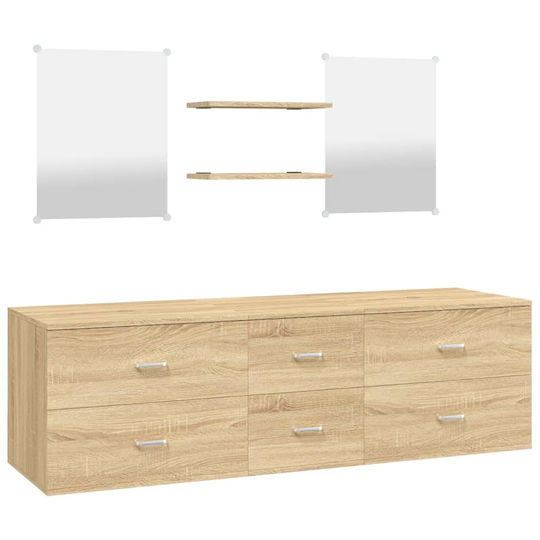 vidaXL Badezimmerschrank B150xT45xH45cm Eiche