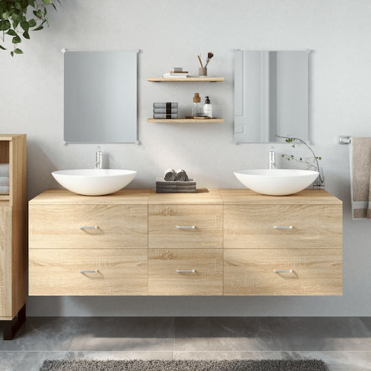 vidaXL Badezimmerschrank B150xT45xH45cm Eiche