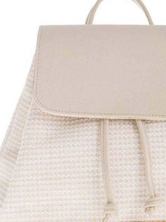 Leder Damentasche Rucksack Beige