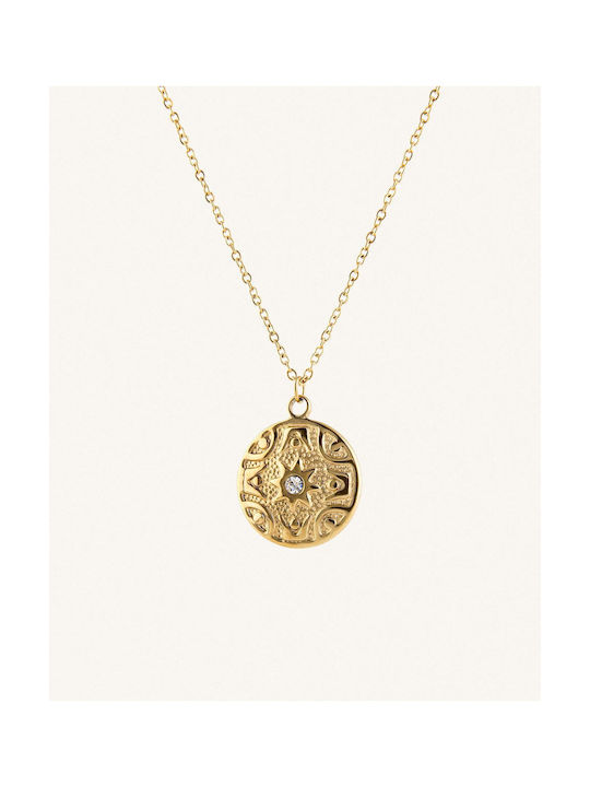 StanStefan Necklace from Gold Plated Steel with Zircon