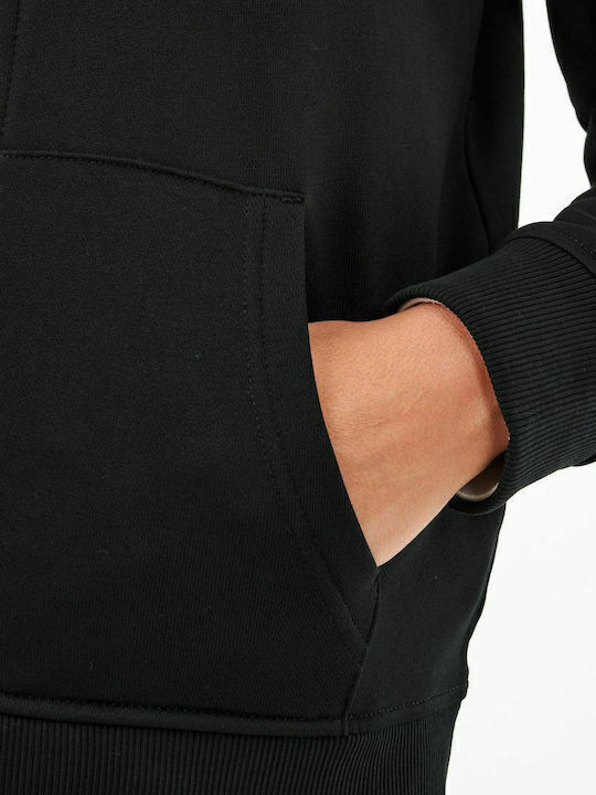 Women's Sweatshirt Jacket Hooded Black