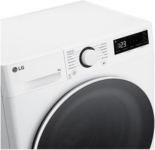LG Πλυντήριο Ρούχων 8kg με Τεχνολογία Ατμού 1200 Στροφών TurboWash F2WR508S0W