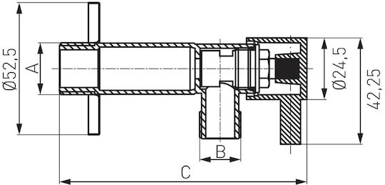 Cimberio Vana / Comutator Colțar 1/2"x3/8"