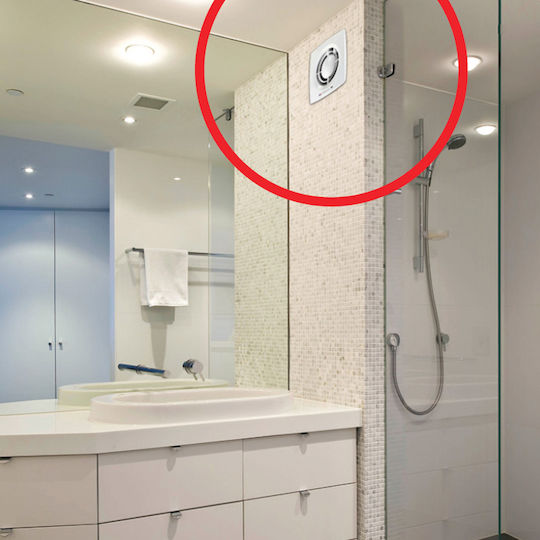 Vents Επιτοίχιος Εξαεριστήρας Μπάνιου 100mm Λευκός
