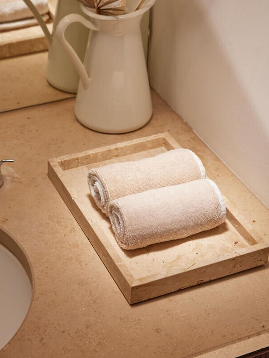Navaris Διακοσμητικός Δίσκος Travertine Tray Rechteckig 30x20x3cm 1Stück