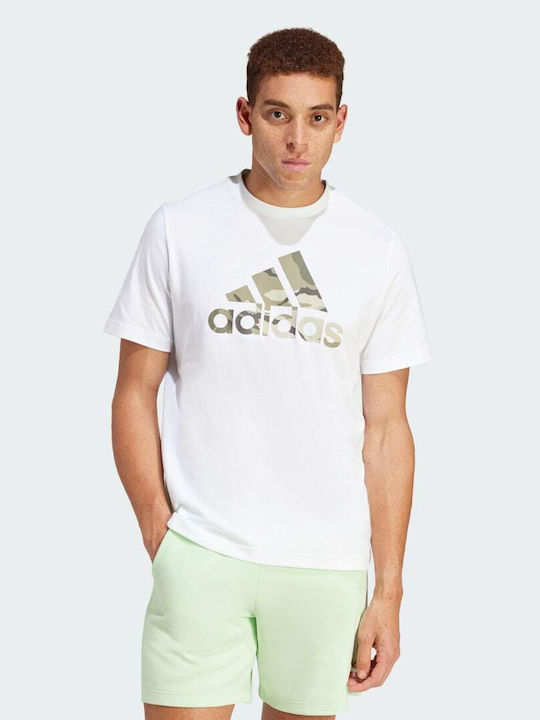 Adidas Badge Ανδρικό Αθλητικό T-shirt Κοντομάνικο Λευκό