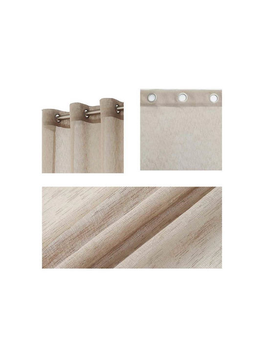 Viokarpet Curtain with Grommet Beige 140x285cm