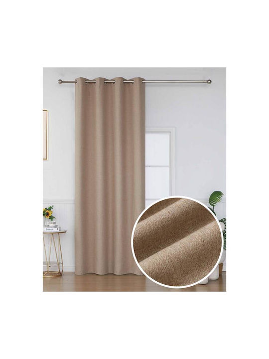 Viokarpet Vorhang mit Grommet Beige 140x265cm
