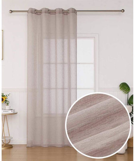Viokarpet Brown Curtain with Grommets 140x285cm