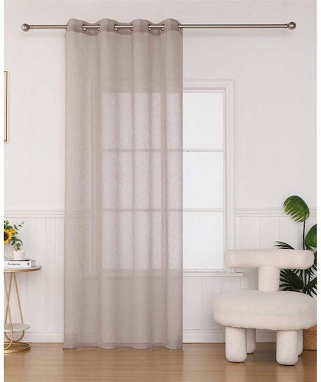Viokarpet Brown Curtain with Grommets 140x285cm