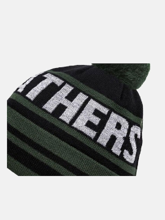 Pom Pom Beanie Unisex Σκούφος Πλεκτός σε Πράσινο χρώμα
