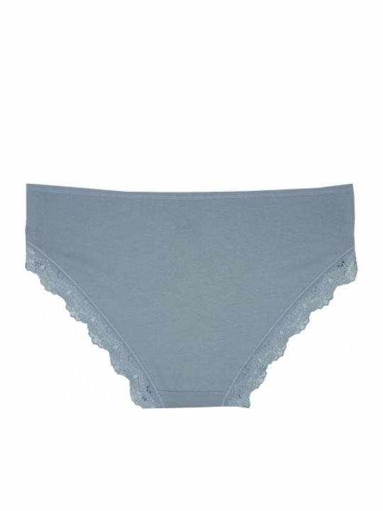 Βαμβακερά Women's Slip 2Pack with Lace Blue