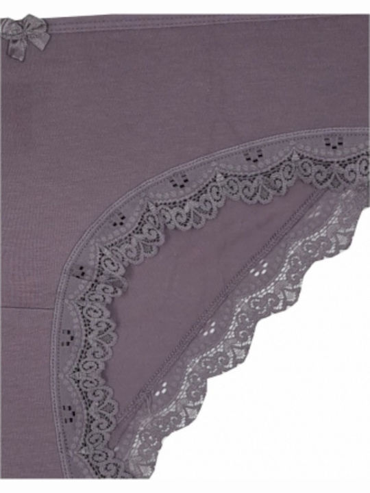 Βαμβακερά Γυναικεία Slip 2Pack με Δαντέλα Βεραμαν