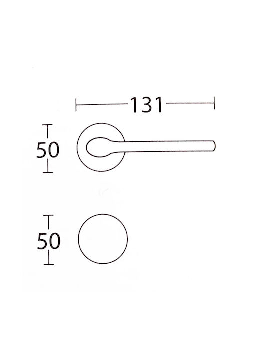 Convex Lever Front Door with Rosette Right 1485 ICH-13568-ΠΌΜΟΛΟ-ΕΞΏΠΟΡΤΑΣ-ΔΕΞΊ with Rosette Matt Brass