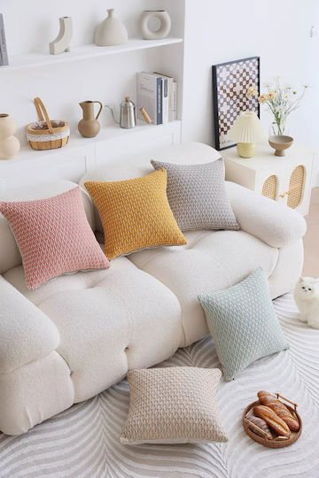 Whitegg Decorative Pillow Case D0200 Made of 100% Cotton 1 Pink 45x45cm