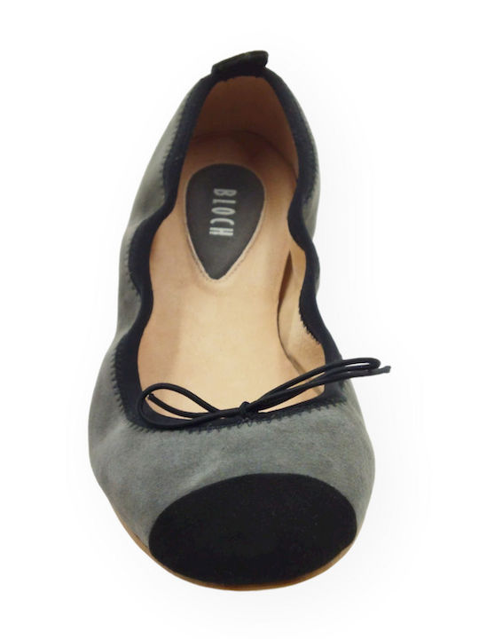 Παιδικές Μπαλαρίνες mit elastischem Gurt Leder Gray