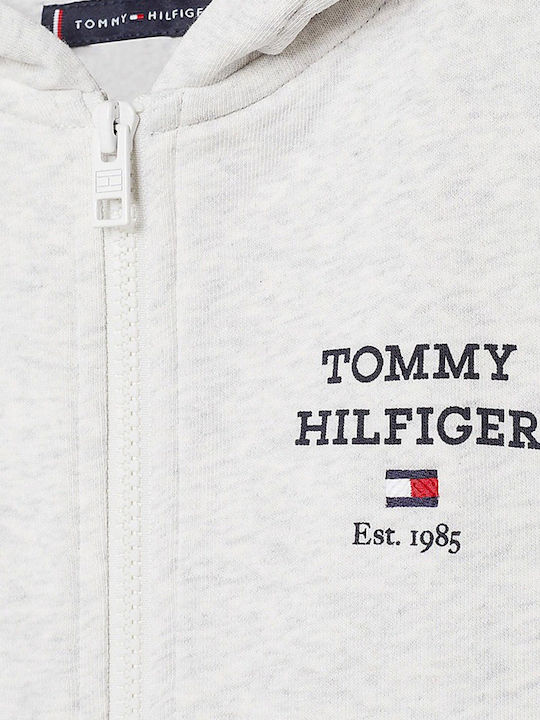 Kinder-Sweatshirtjacke mit Kapuze Hellgrau
