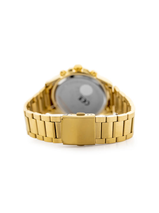 Perfect Watch Chronograph Battery with Gold Metal Bracelet