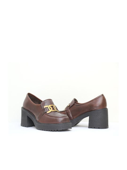 Member Leather Brown Medium Heels