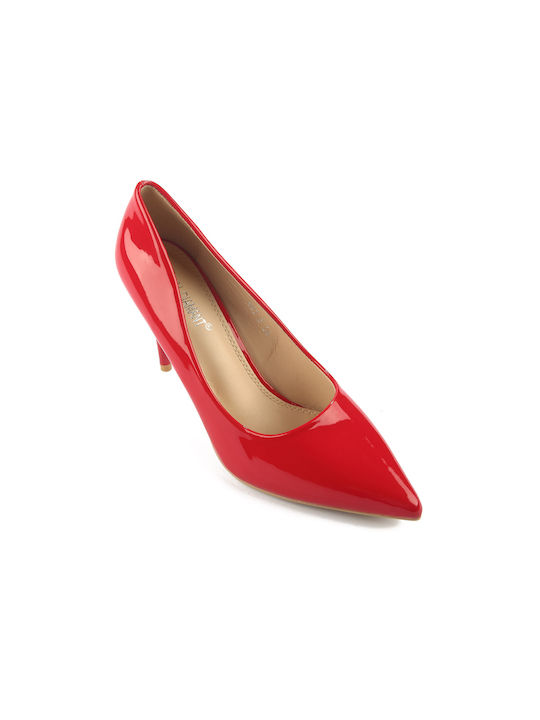 Fshoes Patent Leather Pointed Toe Red Heels