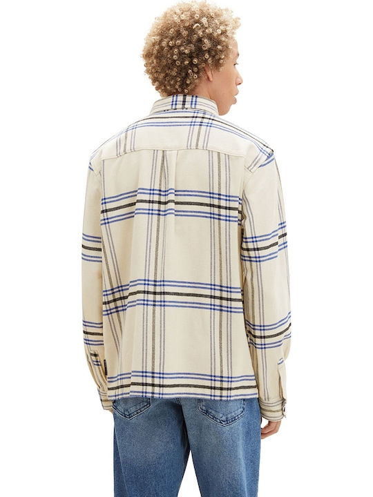 Long-sleeved Shirt Checked Beige