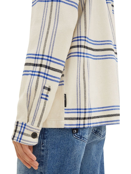 Long-sleeved Shirt Checked Beige