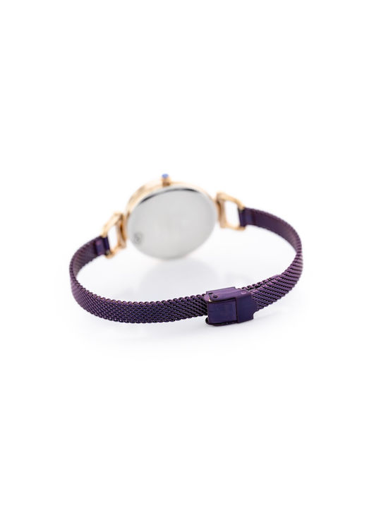 G.Rossi Uhr Batterie mit Lila Metallarmband
