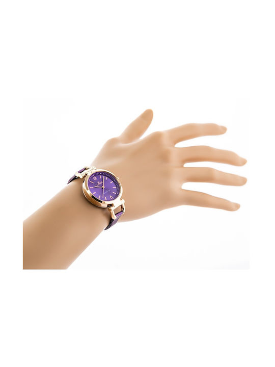 G.Rossi Uhr Batterie mit Lila Metallarmband