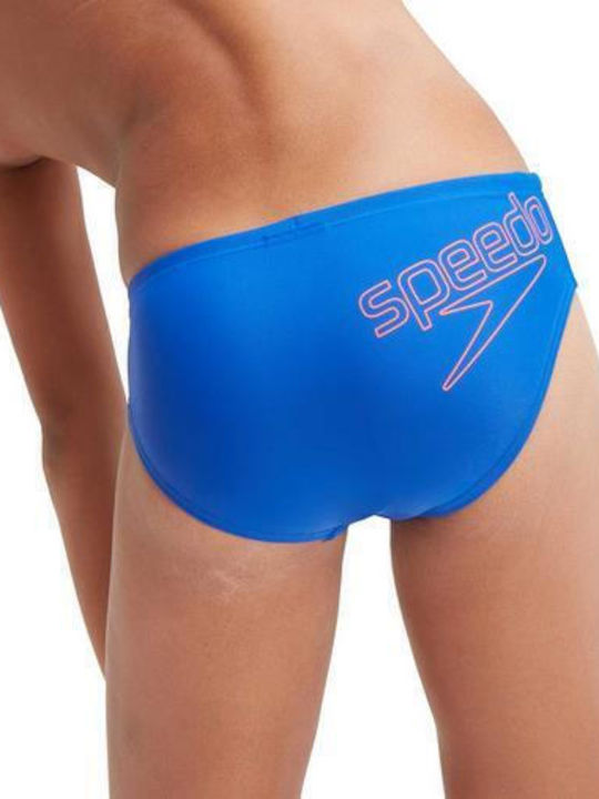 Speedo Logo Kids Swimwear Swim Briefs Blue/Orange