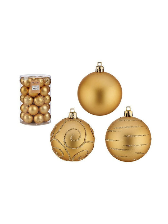 Krist+ Weihnachtshänger Satz Plastik Gold 6cm 4Stück