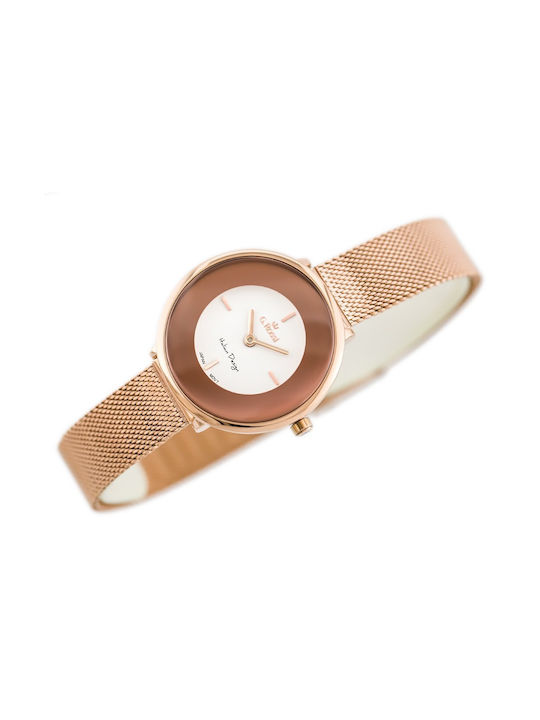 G.Rossi Watch Battery with Pink Gold Metal Bracelet