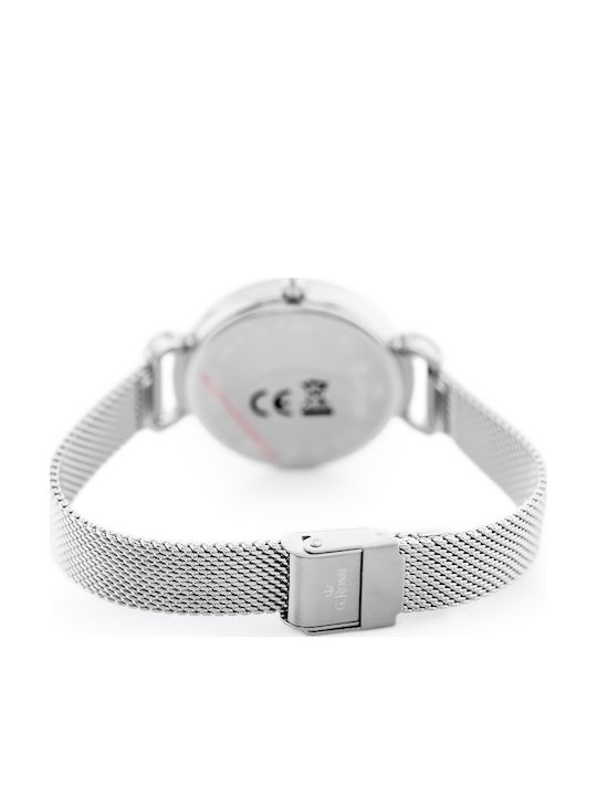 G.Rossi Men's Watch 45mm Battery with Silver Metal Bracelet