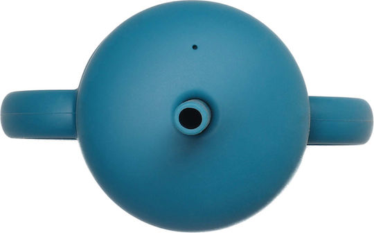 Loo Up Baby Cup with Handles and Straw made of Silicone Blue 160ml