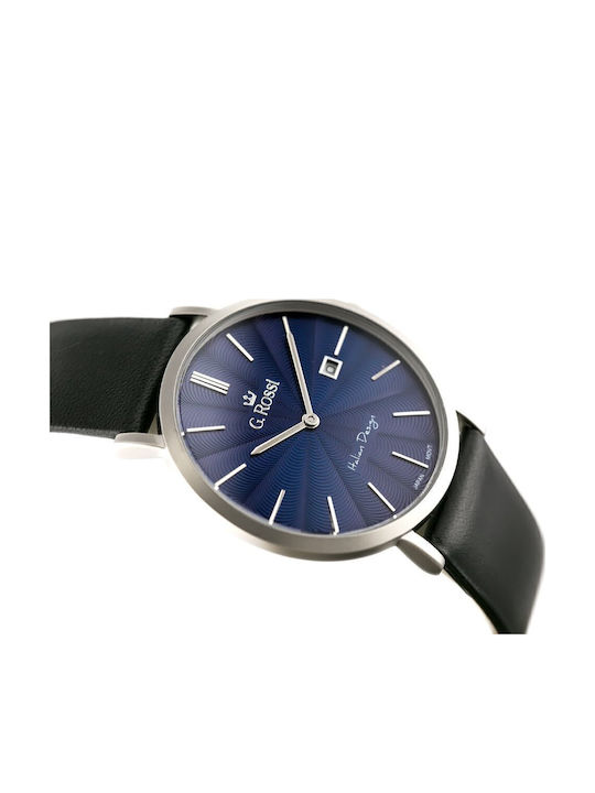 G.Rossi Herrenuhr 36mm Batterie mit Schwarz Lederarmband