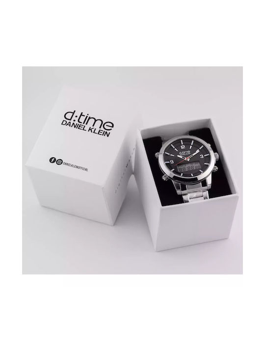 Daniel Klein D Time Ανδρικό Ρολόι 15mm Μπαταρίας με Μαύρο Μεταλλικό Μπρασελέ