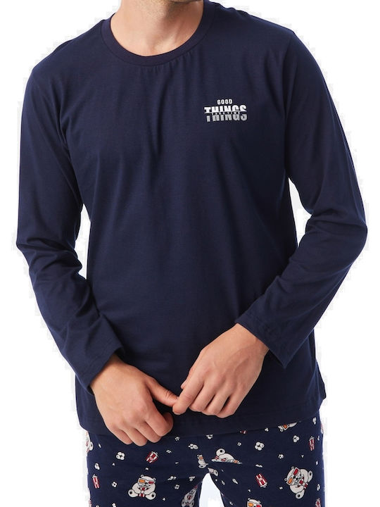 Minerva Men's Undershirt Long-sleeved Marine.