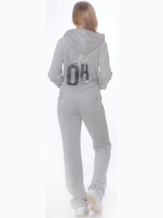 Secret Point Damen-Sweatpants-Set Γκρι Samt