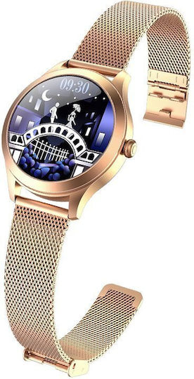 G.Rossi SG009B 38mm Smartwatch με Παλμογράφο (Pink Gold)