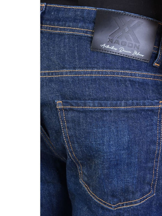 Men's Jeans Pants Elastic Blue