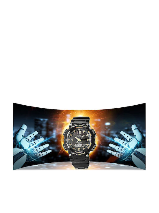 Casio Youth Digital Men's Watch 45mm Solar with Black / Black Rubber Strap