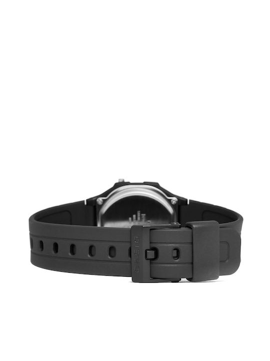 Casio Collection Standard Digital Men's Watch Chronograph Battery With Black Rubber Strap