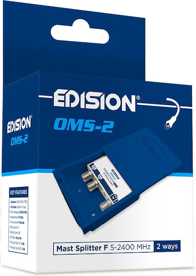 Edision 2 Ways F 5-2400Mhz OMS-2 Splitter Satellite