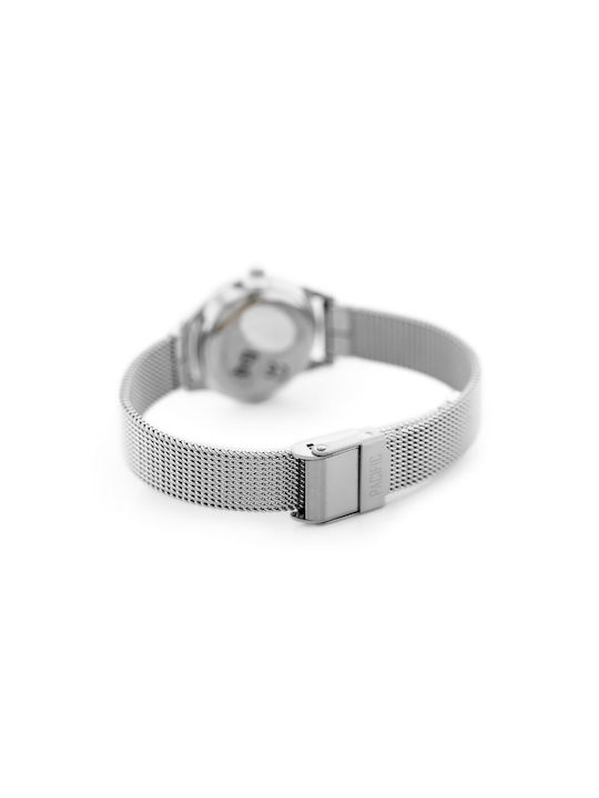 Pacific Ceas Bărbați 50mm Baterie Cu Brățară Din Metal Gri / Gri