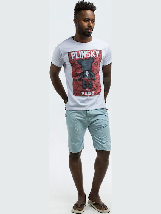 Herrenshorts Jeans Hellblau