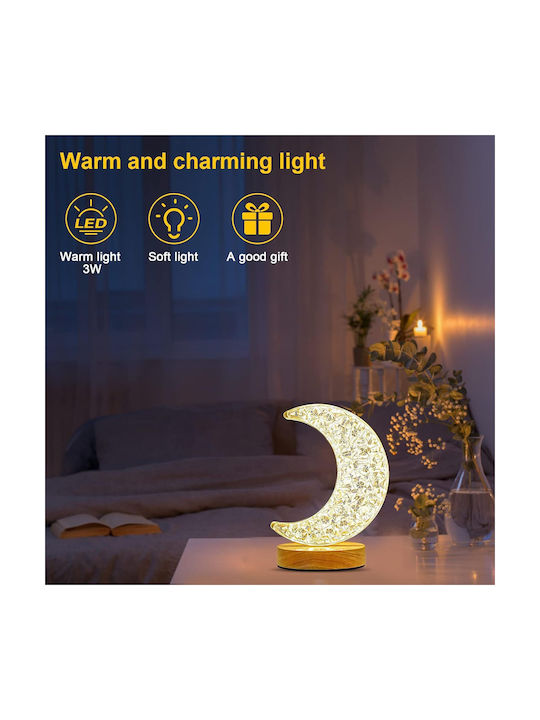 Moon Διακοσμητικό Φωτιστικό LED Θερμό Λευκό Moon Light