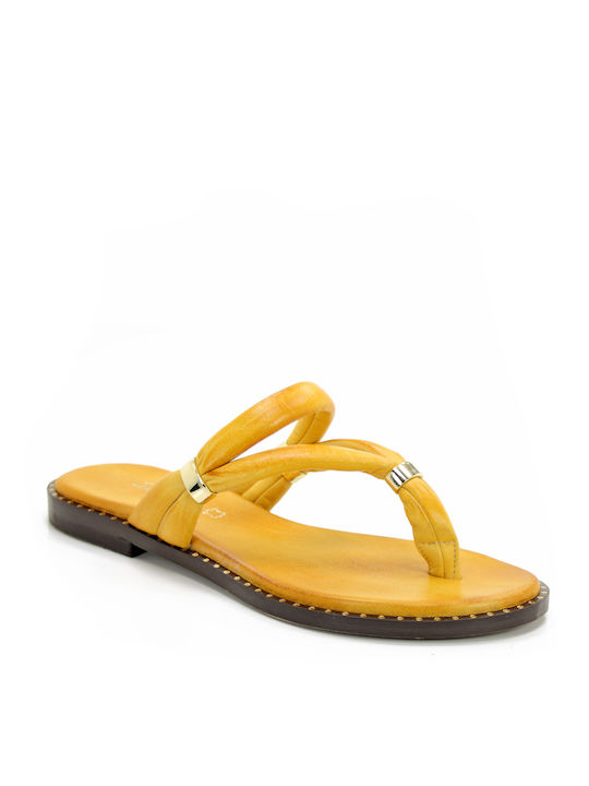 Sopasis Shoes Women's Flat Sandals in Yellow Color