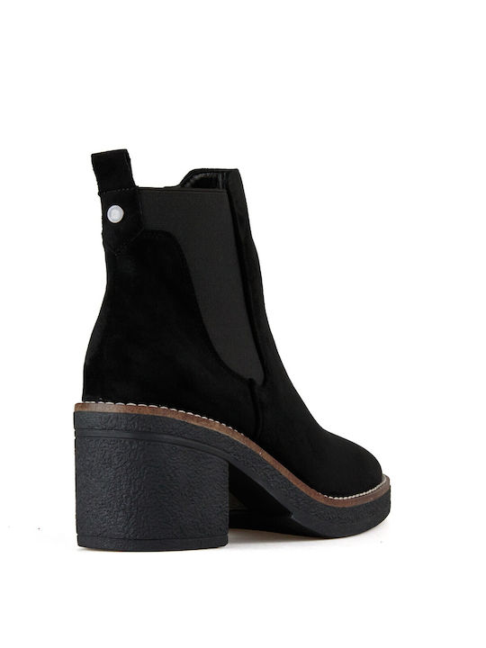 Suede Γυναικεία Μποτάκια Μαύρα
