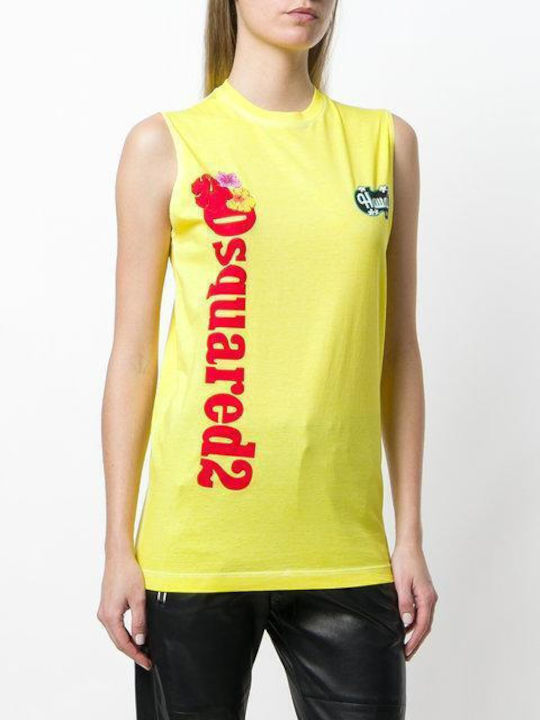 Dsquared2 Women's Athletic Blouse Sleeveless Yellow