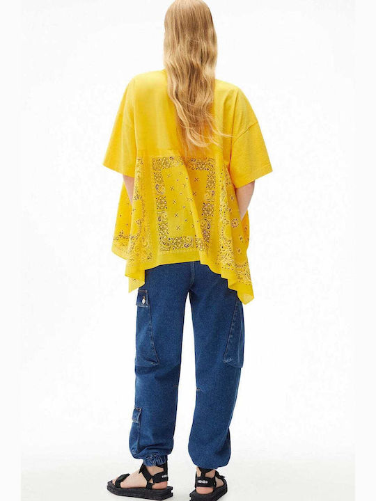 Women's Blouses Oversized Short Sleeve T-shirt Yellow